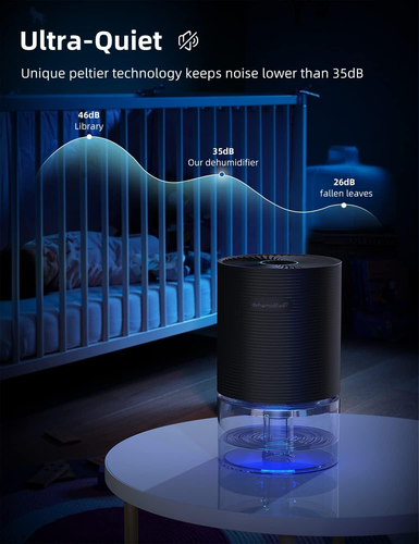 Dehumidifiers for Home, 25Oz Dehumidifier for Bedroom with Auto-Off, Ultra Quiet - Picture 6 of 6