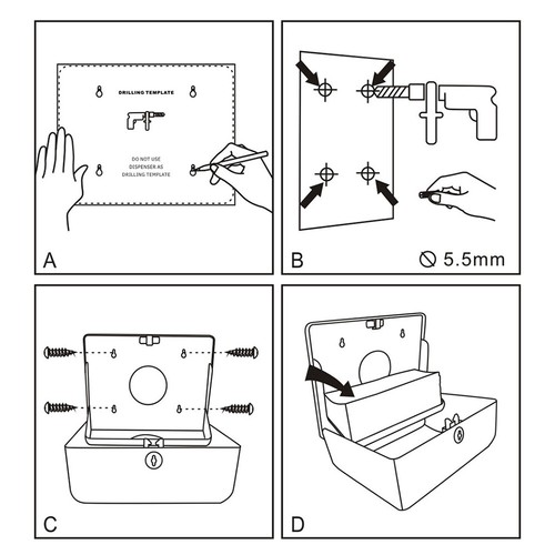  Wandmontierter Badezimmer Taschentuchspender Tissue Box Halter für D6D6 - Bild 8 von 12
