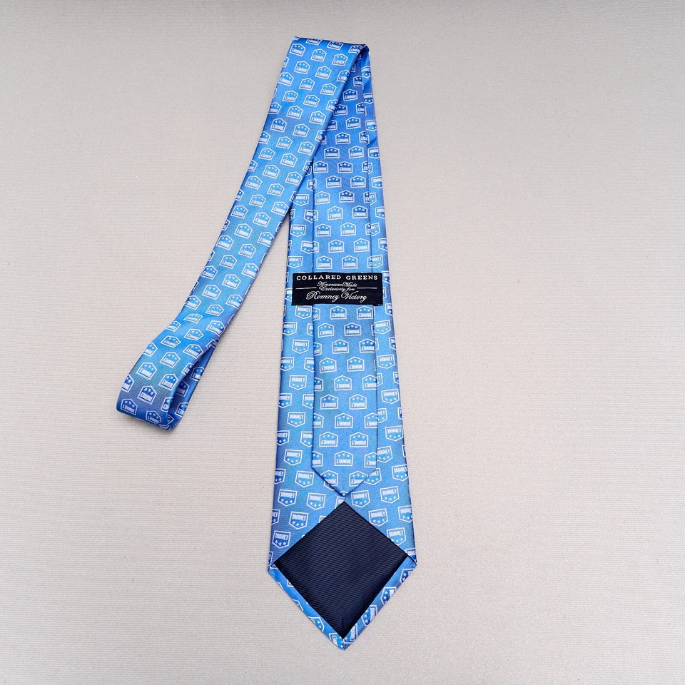 Corbata de seda verde con cuello azul Mitt Romney Victoria Campaña Política EE. UU. Foto 4 de 4