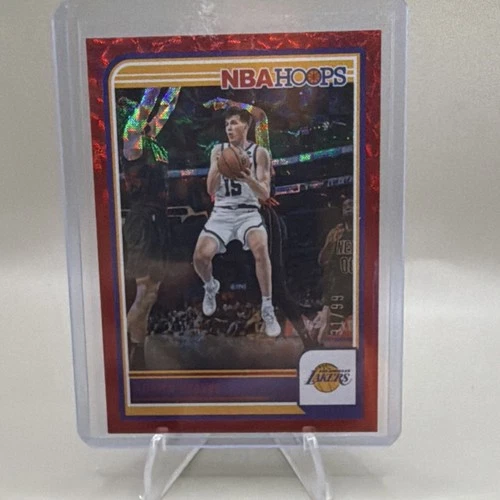 Panini 2023-24 NBA Hoops Austin Reaves Red Explosion #41 Lakers Basketball Card