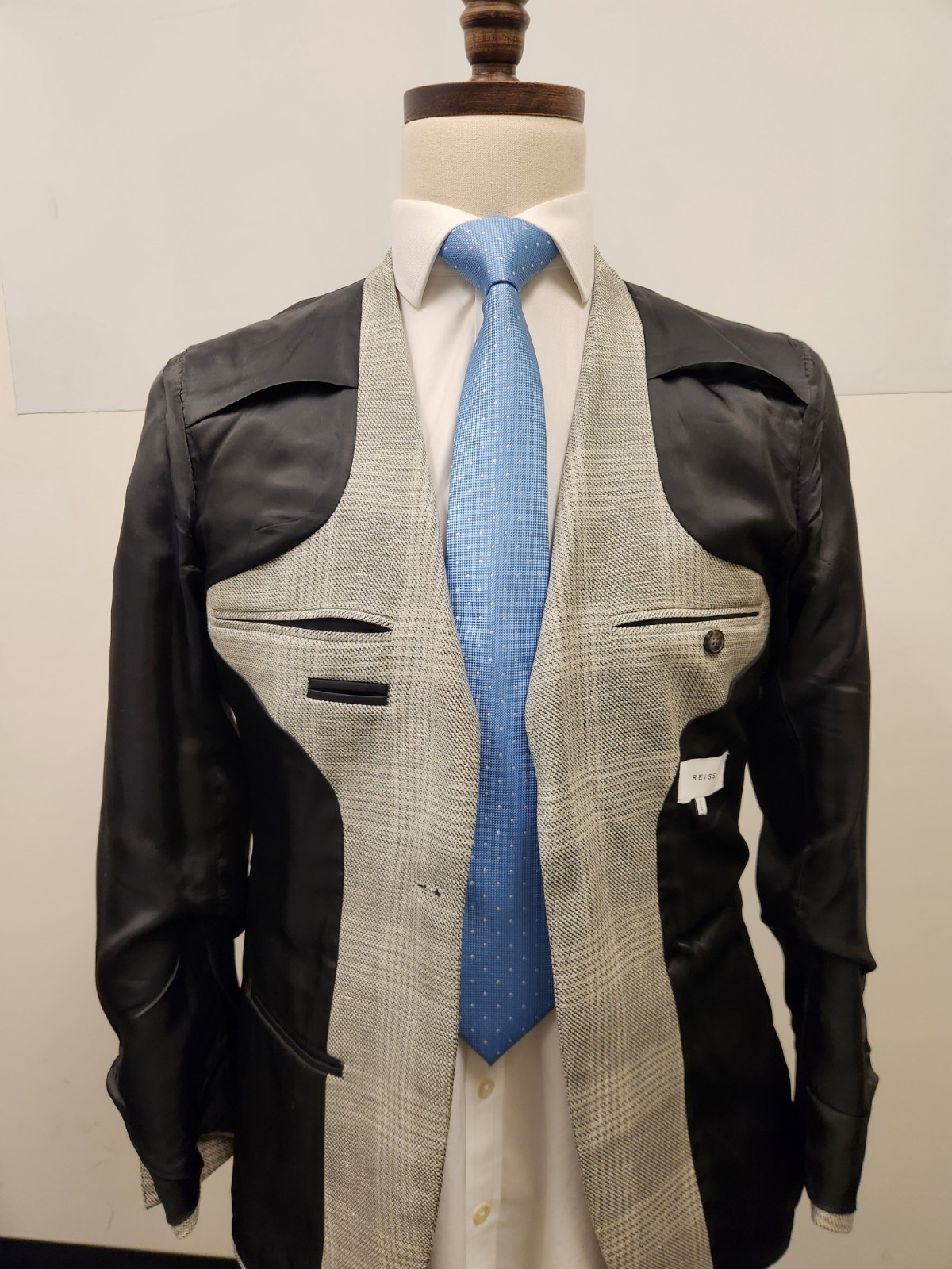 PO Excellent - Reiss Men's Blazer Grey Check - 38R Extra Slim image 10