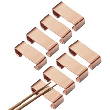 8pcs 304 Stainless Steel Flat Chopstick Rest Spoon Holder, Rose Gold