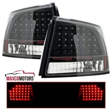 Black Tail Lights Fits 2005-2010 Dodge Charger LED Brake Lamps Left+Right Pair