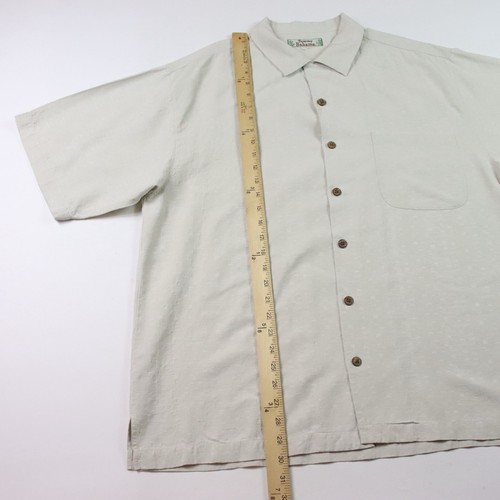 Tommy Bahama Island Mens Large Shirt Short Sleeve Size L Beige Cream Beach - Picture 5 of 8