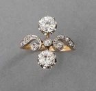 3Ct Art Deco Style Vintage Lab Created Diamond Wedding 14K Yellow Gold FN Ring