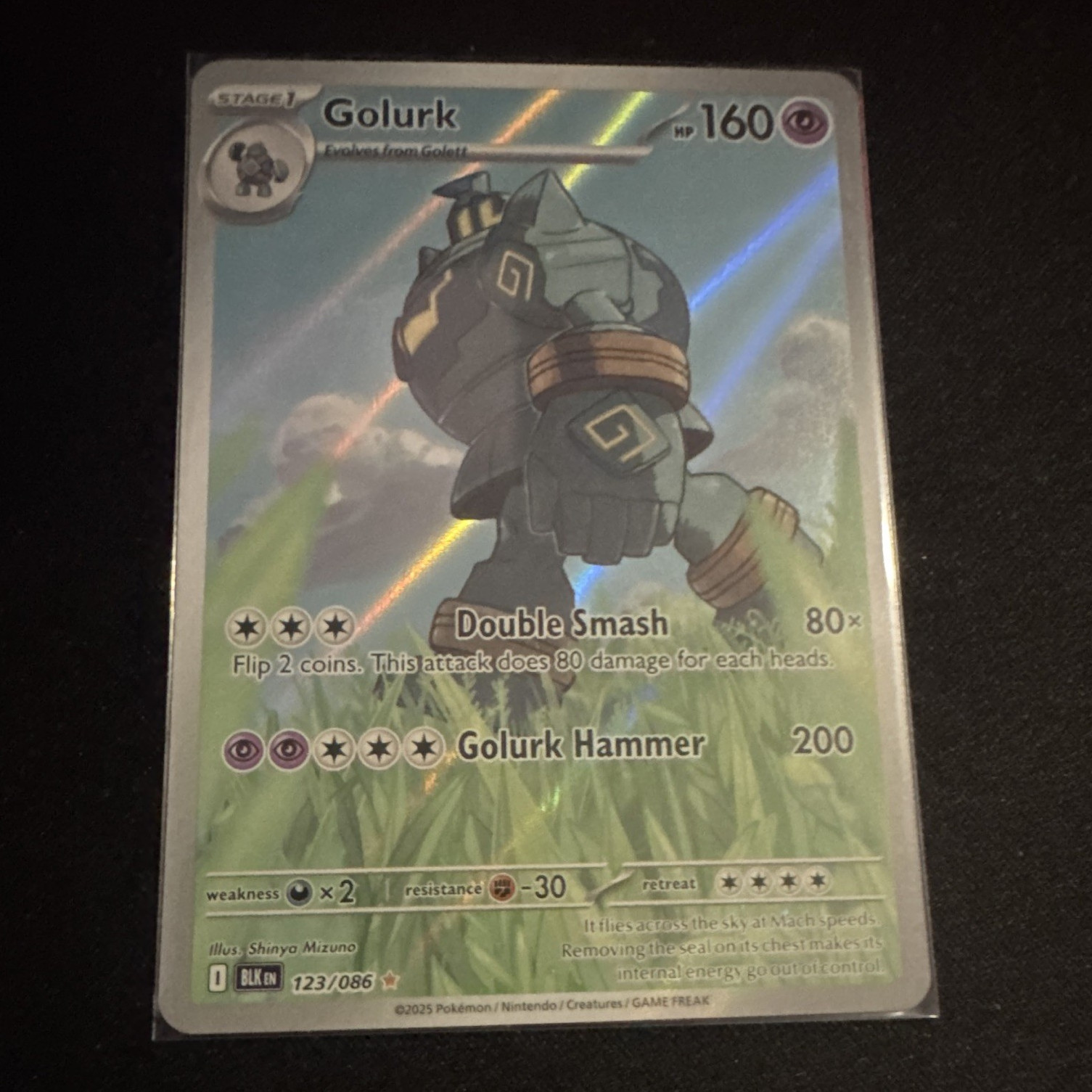 The Pokémon Company Pokemon TCG Golurk 123/086 Black Bolt IR Holo HP160 EN