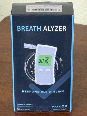 Upgraded White Digital Pocket Breathalyzer for Alcohol with LCD