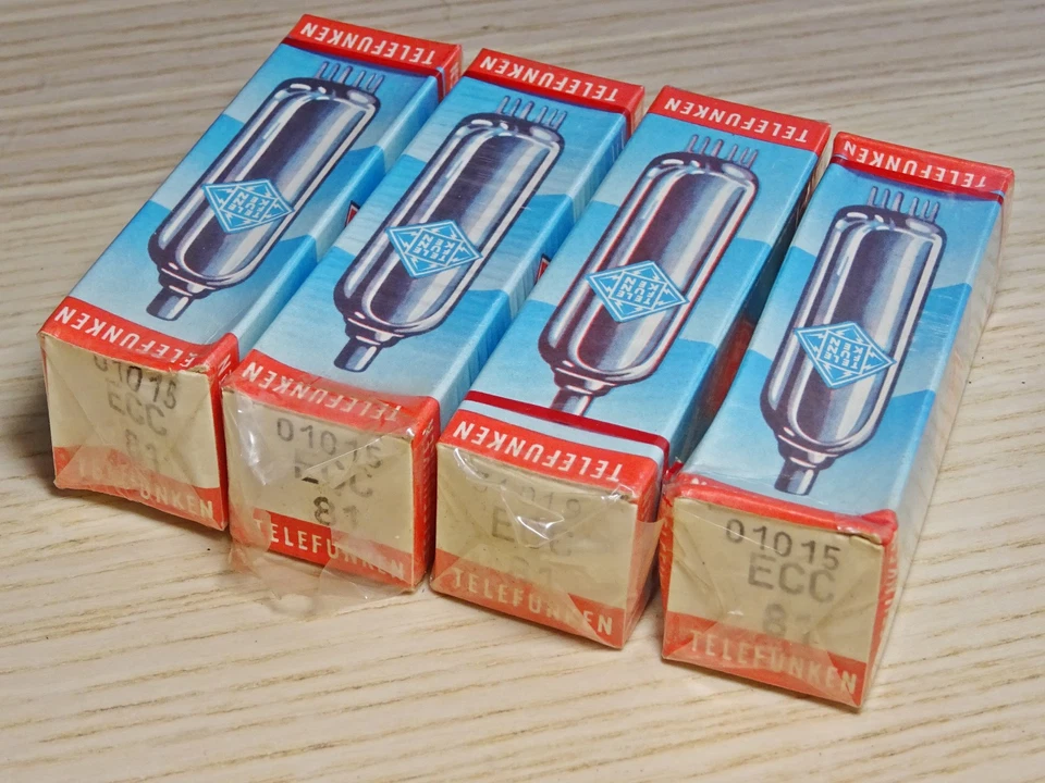 Konvolut 4x Röhre Telefunken ECC81 (ohne Raute) ungebraucht / NOS sealed - Bild 2 von 4