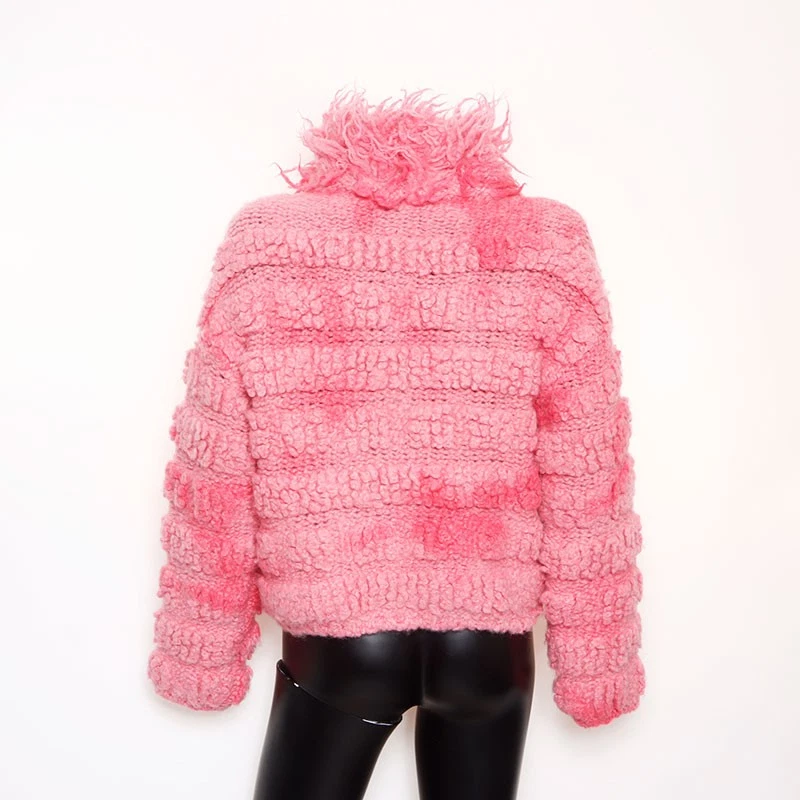 Giacca CHANEL lana di alpaca con bottoni COCO taglia:36 rosa WS15075