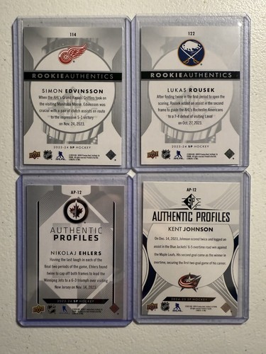 (4) SP Authentics Numbered Hockey Cards (1/1299) - Picture 2 of 2
