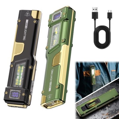 Flat Flashlights Rechargeable,Dual-Switches LED Small Flashlight. Q7T4