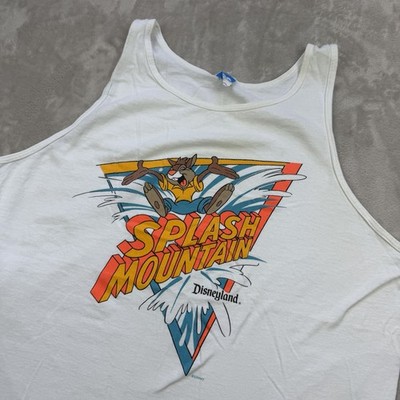 Vintage 90s Rare Disney Splash Mountain White Tank Top Size Large 