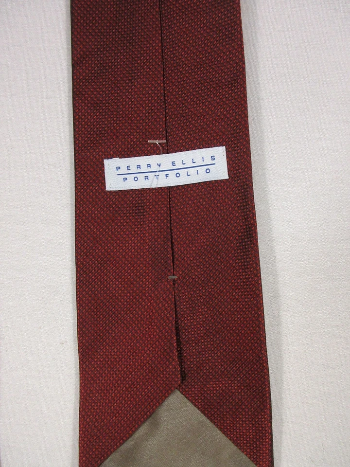 Perry Ellis Portfolio 男式 100% 真丝领带圆点图案美国制造 — 第 2/4 张图片