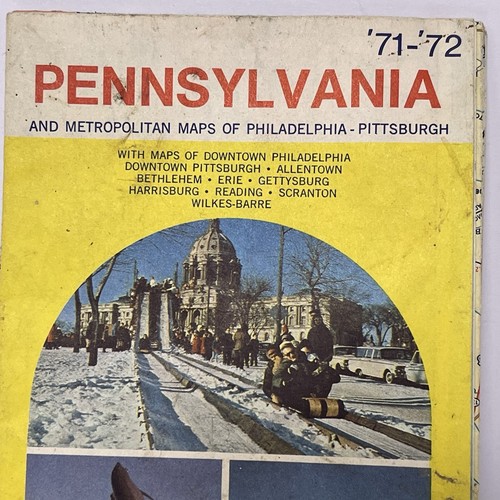 Pennsylvania Road Map - Vintage 1971-1972 Sunoco Gas And Oil Advertisement Map - Picture 3 of 8