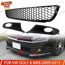 Für VW Golf 6 MK6 Wabengitter Stoßstange Nebelscheinwerfer Grill Glanz Schwarz