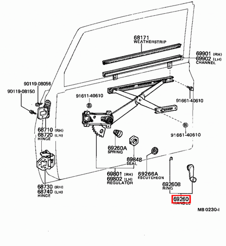Genuine Toyota LandCruiser 47 45 Series HJ Front Door Window Regulator Handle x2 - Picture 4 of 20