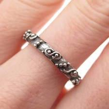 925 Sterling Silver Vintage Granulated Oxidized Band Ring Size 7