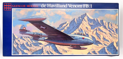 Glencoe De Havilland Venom FB.1 1:59 05108 DH 112 1989 Parts Sealed British Jet