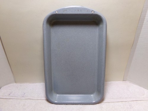 Vintage Grey Enamelware Tray 12" x 8" - Picture 2 of 3