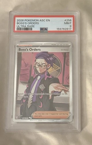 Boss’s Orders 256/217 PSA 9 English Pokemon TCG Ascended Heroes Illustration