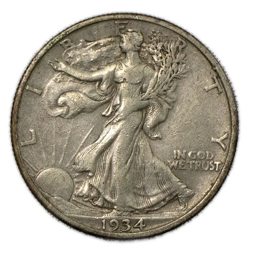 1934-S San Francisco Walking Liberty Silver Half 50c Extremely Fine XF+