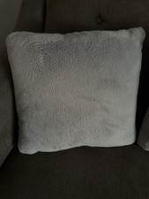 Faux Fur Plush Gray Throw Pillow 16  