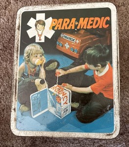 Vintage Paramedic Ohio Art Para-Medic Empty Lunch Box Doctor EMS 2 Door Lunchbox