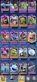 CR 57 LVL | 77 MAXED CARDS | 10K+ Trophies | 60K+ GOLD | 120 Emotes | CHEAP
