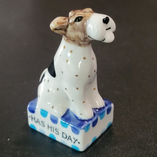 SINGLE Anthropologie Salt Pepper Shaker David Cleverly EVERY DOG HAS DAY 3.5"H