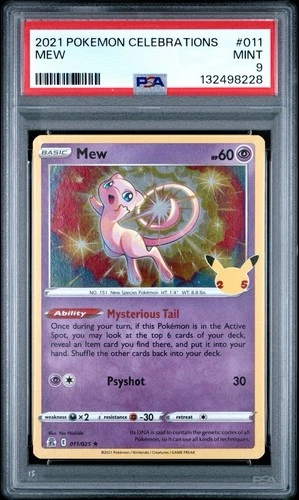 2021 Pokemon Celebrations #011 Mew PSA 9 Card MINT Holo Trusted Seller! NEW CERT