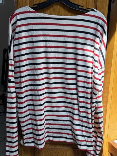 Saint James for J Crew Damen Pullover mit U-Boot-Ausschnitt Baumwolle XL/46, rot weiß blau - Bild 4 von 5