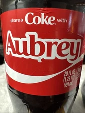 Share A Coke with  Aubrey  2025 Personalized Gift Coca Cola Bottle 20oz HTF