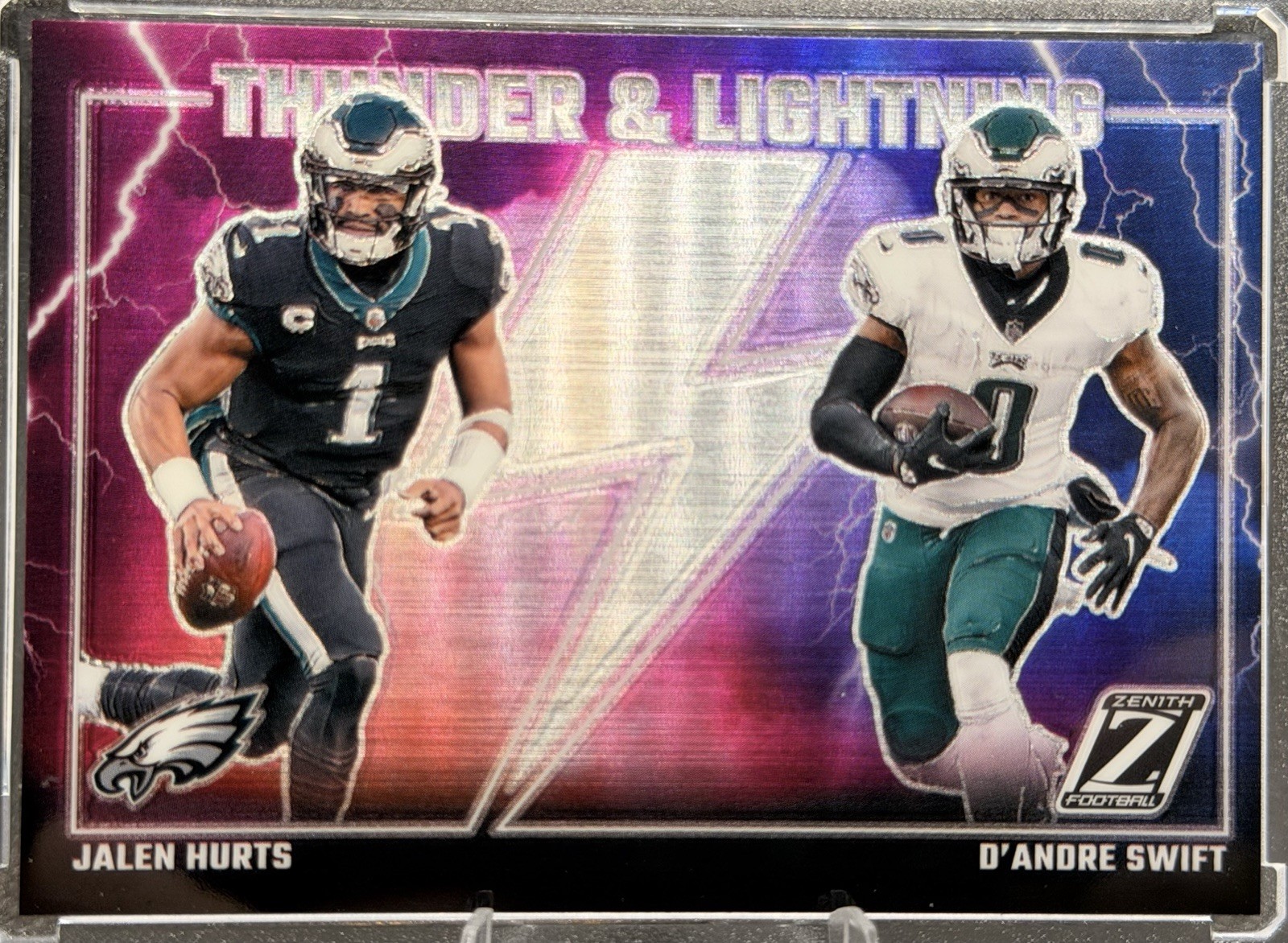 2023 Panini Zenith D’Andre Swift, Jalen Hurts #17 Thunder & Lightning - Eagles