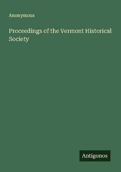 Proceedings Of The Vermont Historical Society Anonymous-image