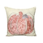 Pumpkin Decorative Pillow Silver Embroidery Fall Farmhouse Decor 13 X 13