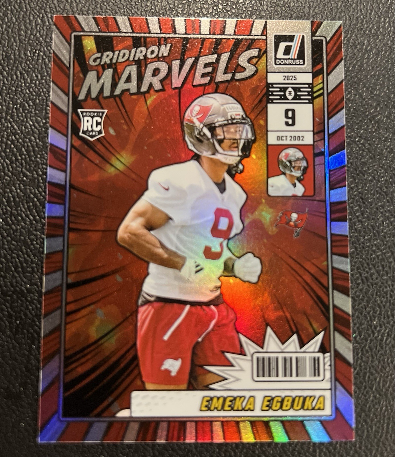 2025 Panini Donruss Emeka Egbuka Gridiron Marvels Rookie SSP - Bucs - Case Hit