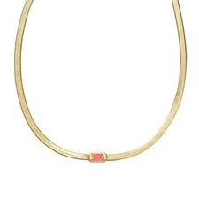 Kendra Scott Serena Herringbone Pendant Necklace Pink NWT