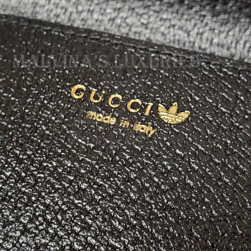 GUCCI PORTAFOGLIO ADIDAS X ROSSO GG CRISTALLO TELA TRIFOGLIO FIRMA CATENA $1.200 - Foto 12 di 16