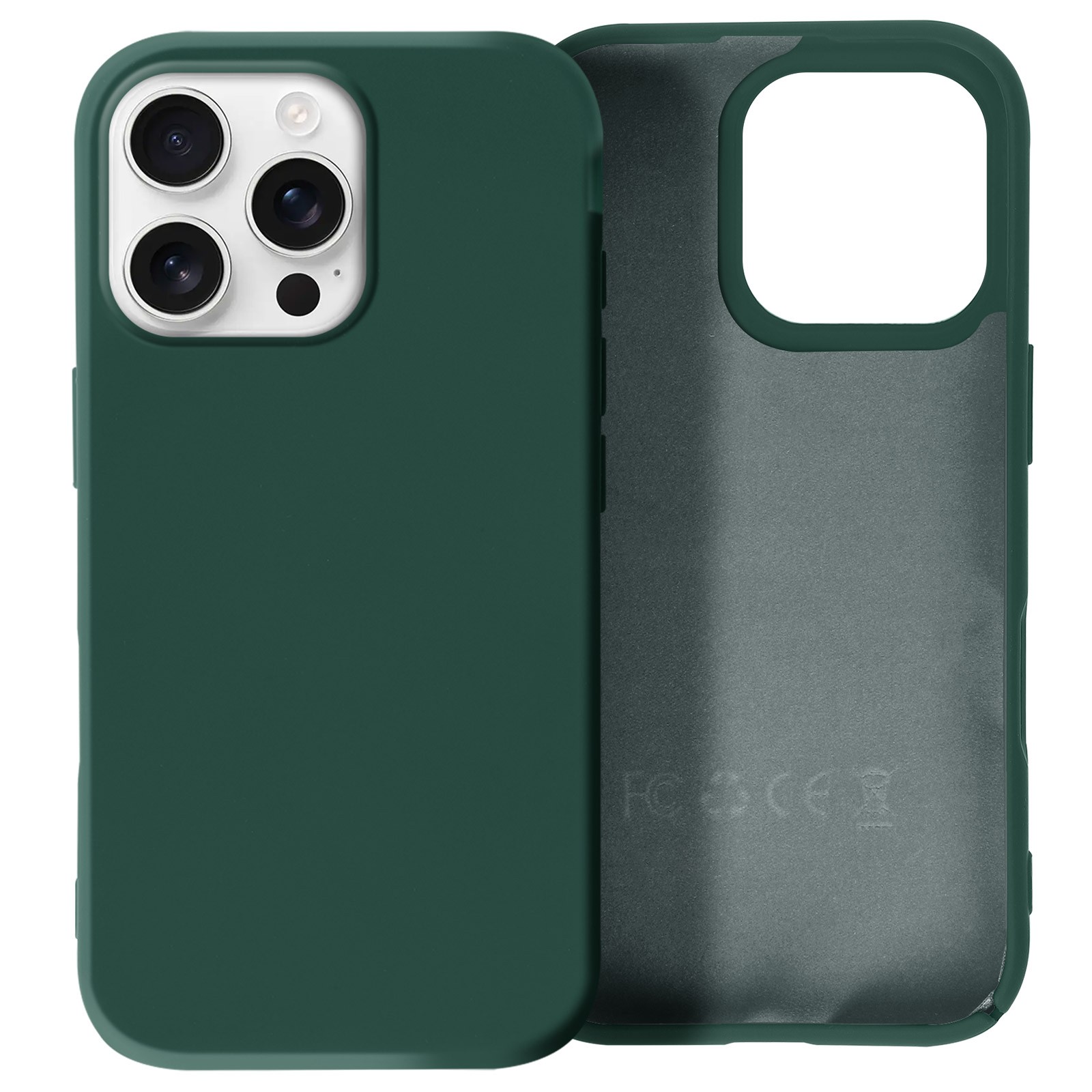 Coque iPhone 16 Pro finition soft-touch premium vert foncé semi-rigide chic