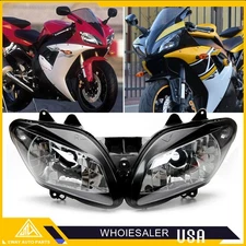 Clear Front Headlight Headlamp Assembly For Yamaha YZF R1 YZF-R1 R1000 2002 2003