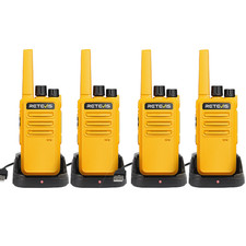 RT68 Orange FRS 4 pack long range walkie talkies Rechargeable For Road Trips