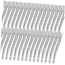  Duck Billed Clips, 30pcs 3.5 Inch Metal Alligator Curl Hair Clips with Silver