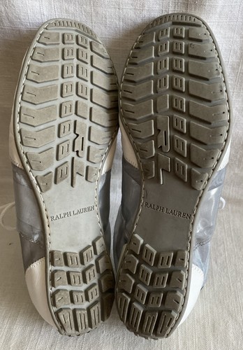 RARE RALPH LAUREN HENDERSON NYLON & LEATHER Athletic Shoes, White/Silver, 8.5 D - Picture 12 of 18