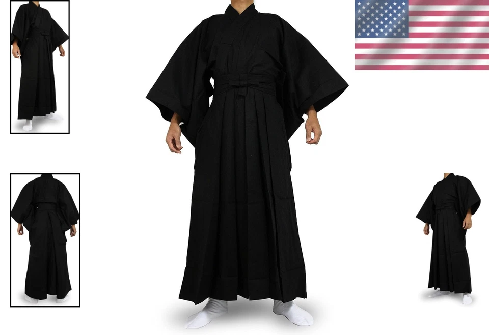 Traditional Loose Fit Japanese Hakama Skirt - Perfect for Halloween Costumes - Image 2 of 4