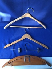 One Antique 1902 Wood Advertising Clothes Hanger Two Vintage Wood Hangers Shirt
