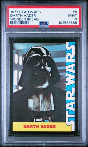 🔥1977 Topps Star Wars Wonder Bread Darth Vader #5 PSA 9 MINT *New Label*🔥