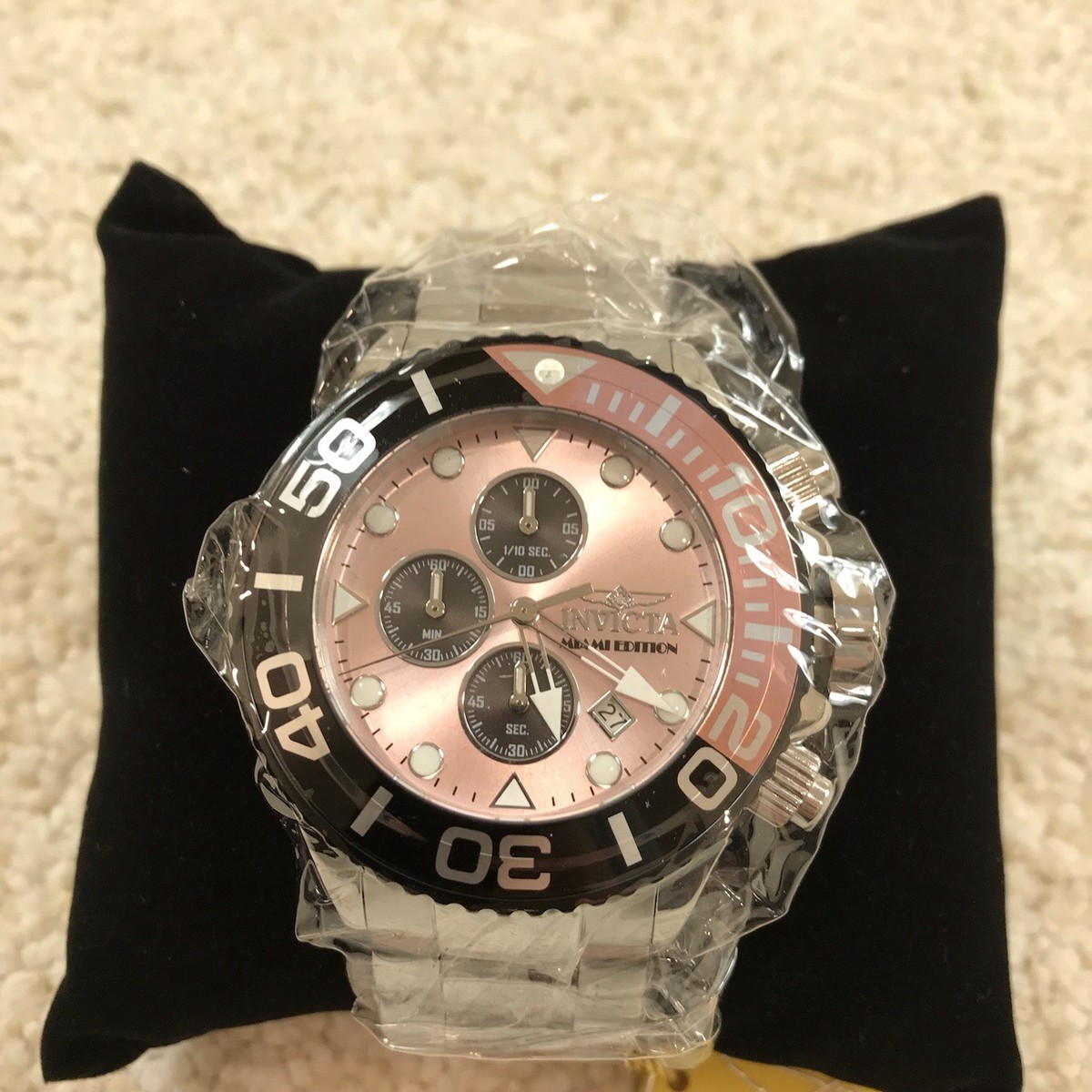 Invicta Grand Diver Mens Watch 52mm Steel 48593 Silver Black Pink