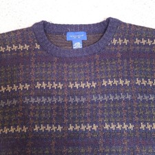 Vintage Towncraft Sweater Mens Large Purple Geometric Cosby GrandpaCore 90s Dad