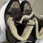 Authentic Gucci Brown Shearling Lined Logo Print Lace-Up Boot — photo 4
