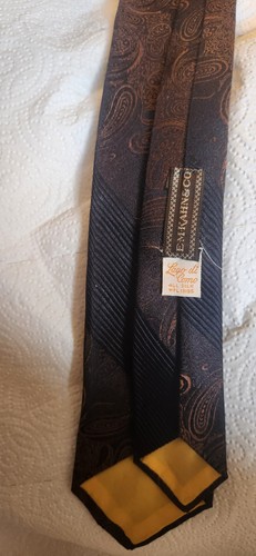 Vintage 1950's 60's SKINNY Mens NECK TIE LAGO DI COMO Rat Pack BoHo Mad Man - Picture 15 of 19
